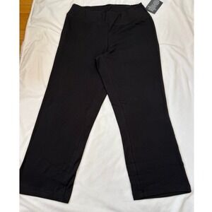 Catherines Yoga Pant Petite 0XWP 14/16W Black Cotton Blend Stretch 26-0018-7 NWT